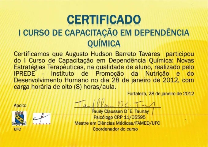 Certificado e reconhecimento Atos Vida 10