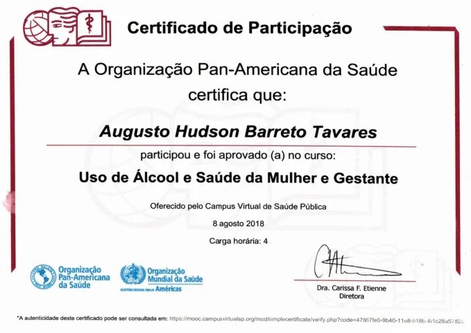 Certificado e reconhecimento Atos Vida 21