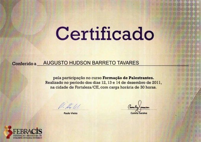 Certificado e reconhecimento Atos Vida 22