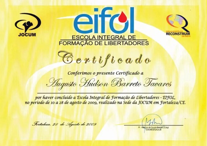 Certificado e reconhecimento Atos Vida 24
